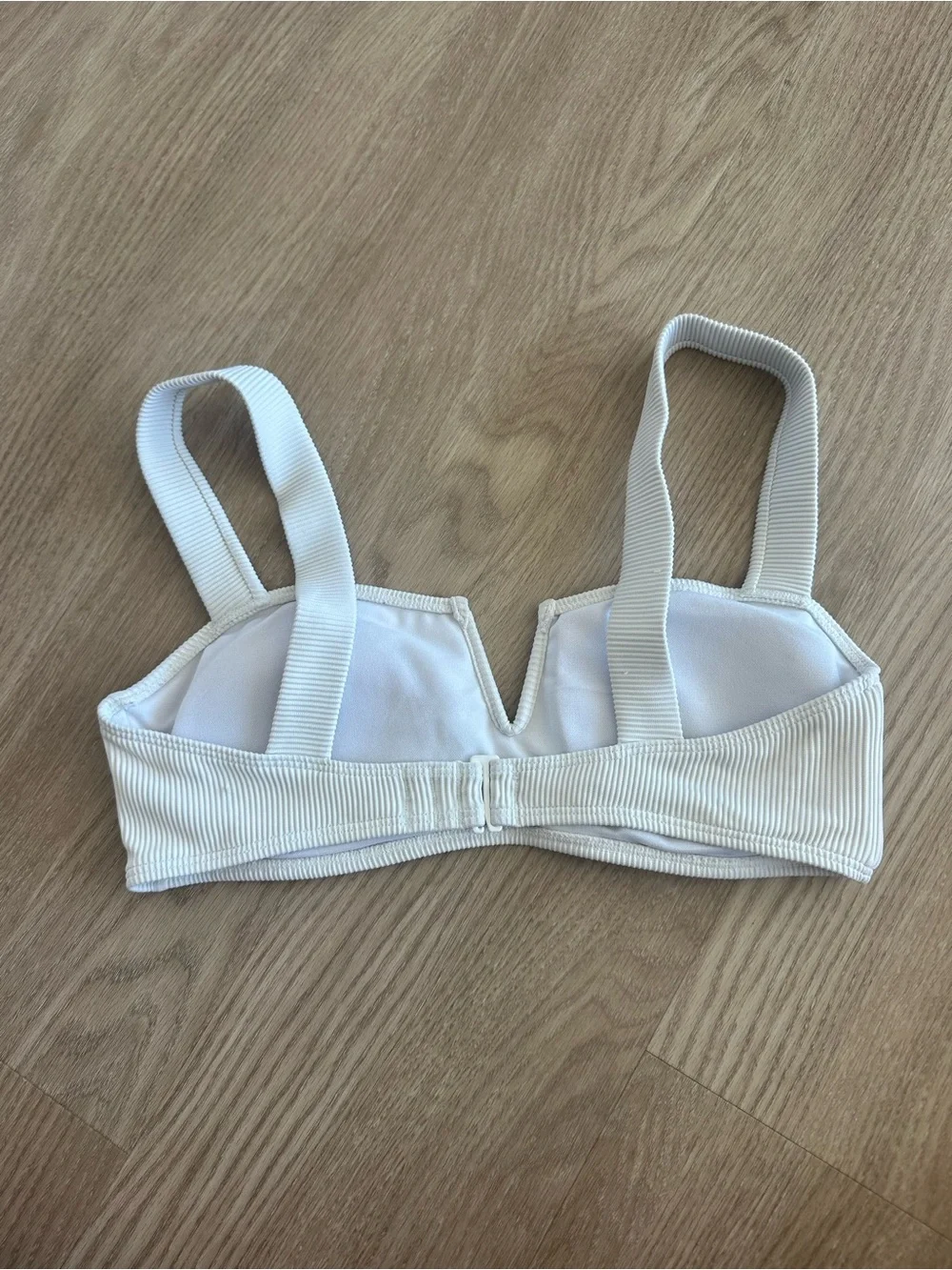 Roxy Cream Ribbed V-Notch Bralette
